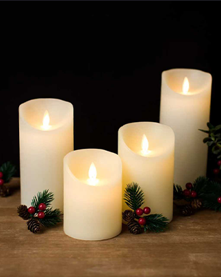Bougies piliers sans flamme