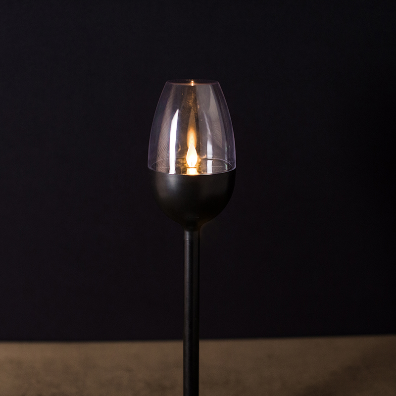 Bougie sans flamme vacillante à énergie solaire en verre à vin