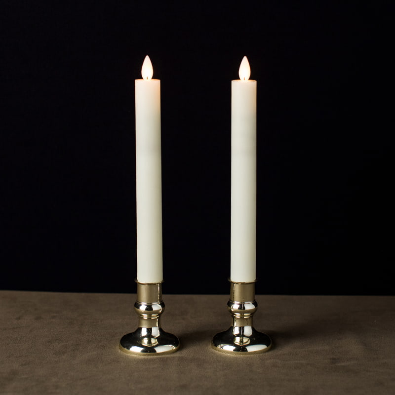 Bougies coniques sans flamme vacillantes ivoire