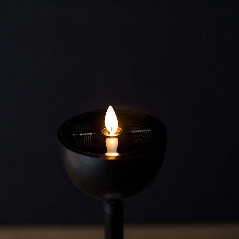 Bougie sans flamme vacillante à énergie solaire en verre à vin