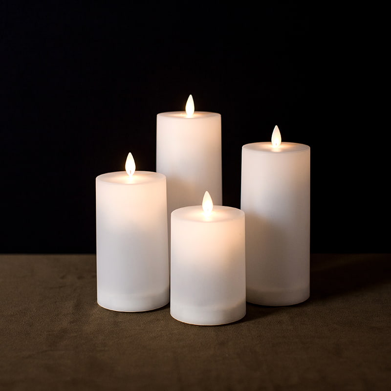 Lot de 4 bougies LED solaires blanches