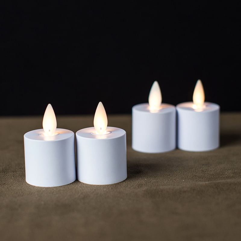 Paquet de 4 bougies blanches inductives rechargeables sans flamme