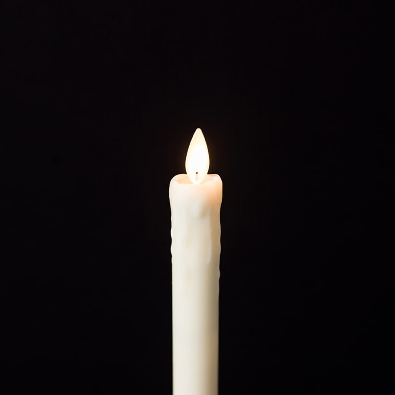 Paquet de 2 bougies coniques sans flamme en cire dégoulinante