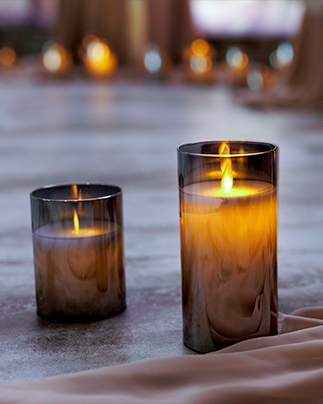 Bougies en verre sans flamme