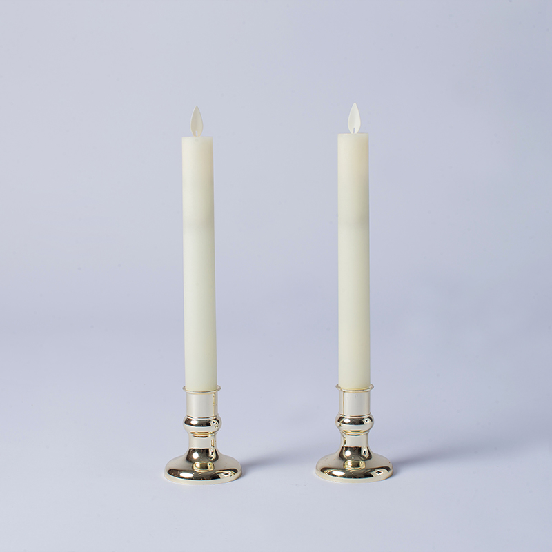 Bougies coniques sans flamme vacillantes ivoire