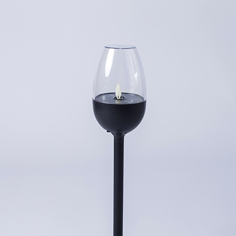 Bougie sans flamme vacillante à énergie solaire en verre à vin