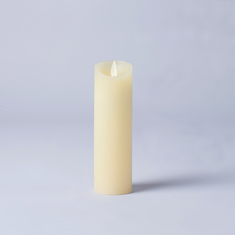 Paquet de 3 bougies piliers sans flamme vacillantes ivoire