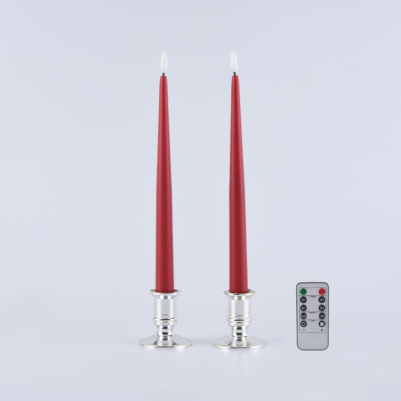 Ensemble de 2 bougies coniques sans flamme avec télécommande