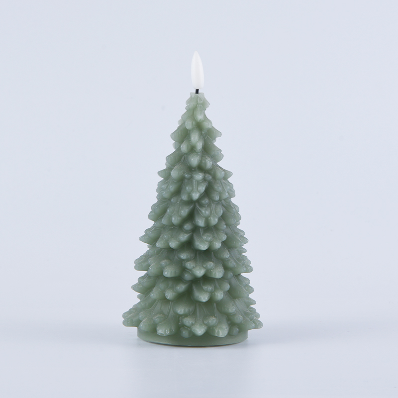 Bougie à piles en forme d'arbre de Noël vert