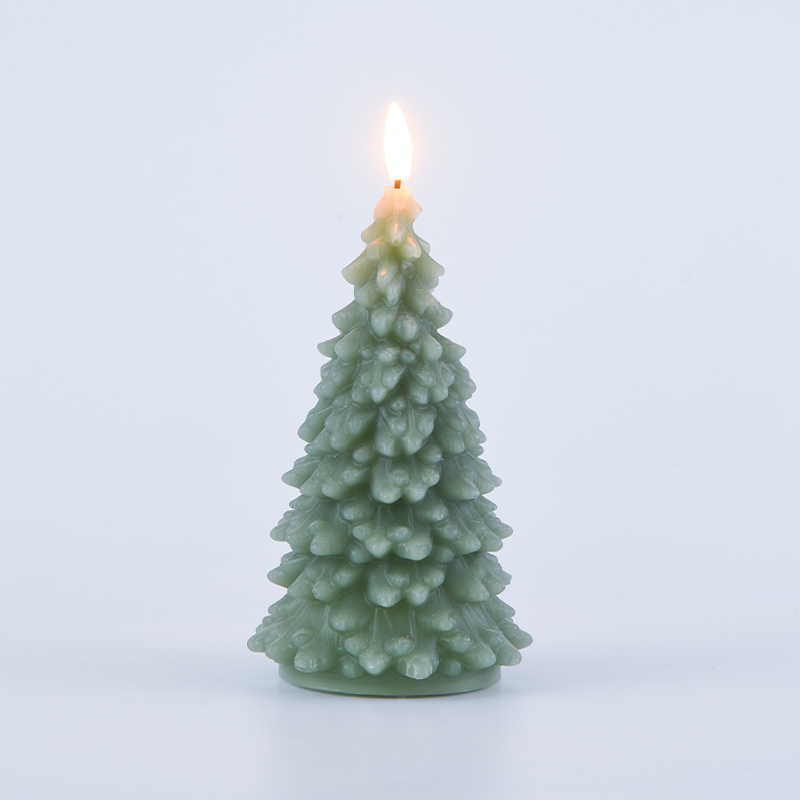 Bougie à piles en forme d'arbre de Noël vert